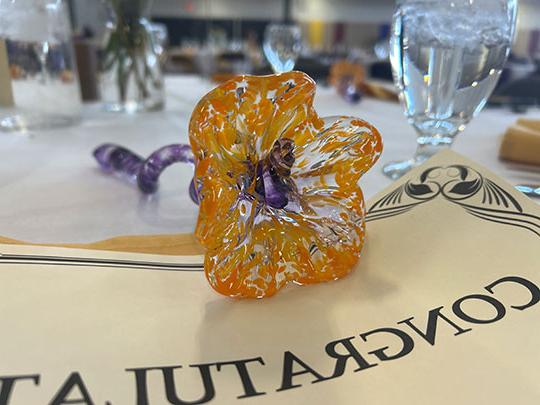 glass flower for president's day event